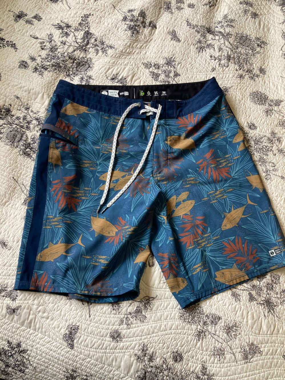 Salty Crew board shorts. Waist 31”